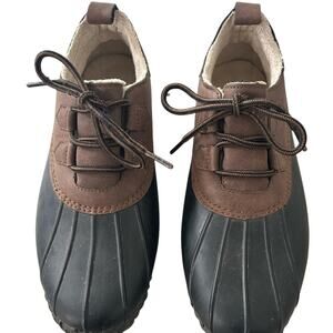 JBU by Jambu Women’s Glenda Black and Brown Waterproof Duck Shoes